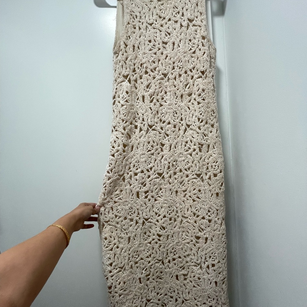 Chic Cream Crochet Dress